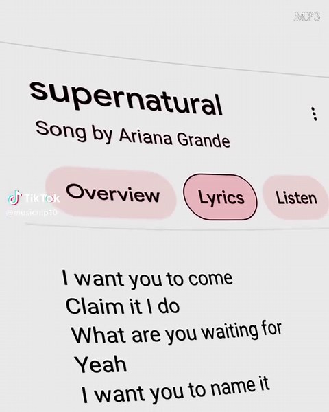 Supernatural / Lyrics #music #googlelyrics #lyricsvideo #lyricsvide #googlelyricsvideo #songs #musiclyricsvideos