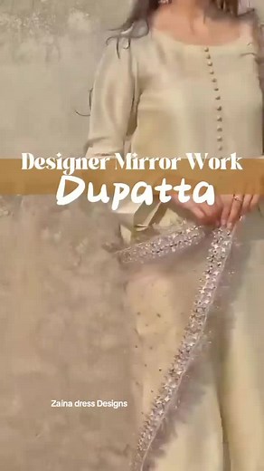 Mirror Work Dupatta Design Tutorial by Zaina Dress Designs