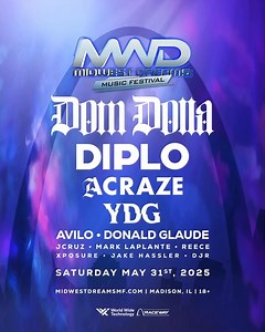 JUST ANNOUNCED 🔥 🎶 : Midwest Dreams Music Festival lands at World Wide Technology Raceway on May 31, 2025– and it’s bringing Dom Dolla, Diplo, Acraze, YDG and more to light up the night with insane beats, mind-blowing visuals and pure festival magic! Expects: 🎧World-class DJs 🌈Immersive art & light shows 🎡Carnival rides ⚡️Nonstop energy under the stars Grab your tickets today: https://explstl.us/42rbth8. #explorestlouis | Explore St. Louis