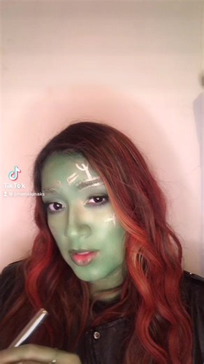 Maquillaje de Gamora #halloween #halloweenmakeup #gamora #maquillaje #makeup #fyp #guardiansofthegalaxy #gamoramakeup #marvel