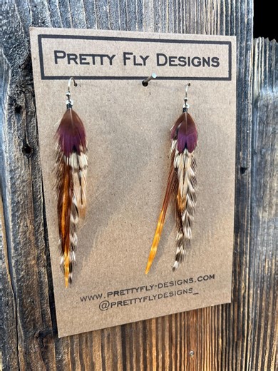 Feather Earrings | Western Boho Style, Festival Read | Long Rooster Feathers - Etsy