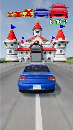 Big & Small Cars Vs peachs castle super mario