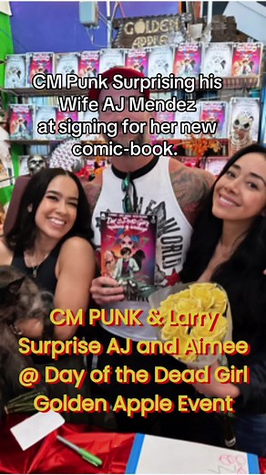 CM Punk Surprises Wife AJ Mendez at Comic Book Signing