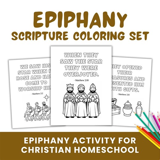 Epiphany Scripture Coloring Pages | Wise Men Bible Verses | Christian Printable for Kids - Etsy