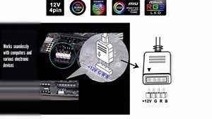 Airgoo Adapter Cable for 12V 4-pin ASUS Aura RGB, MSI Mystic Light, ASROCK Aura RGB, Connect to Any 4-Pin SM Connector (+12V, R, G, B) RGB Lightings, Compatible with Airgoo RGB LED Strips