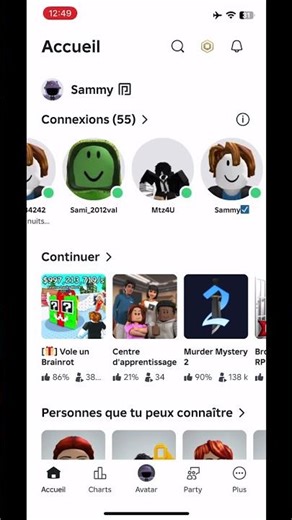 J’ai les double compte de Jandel et Sammy en amis et roblox