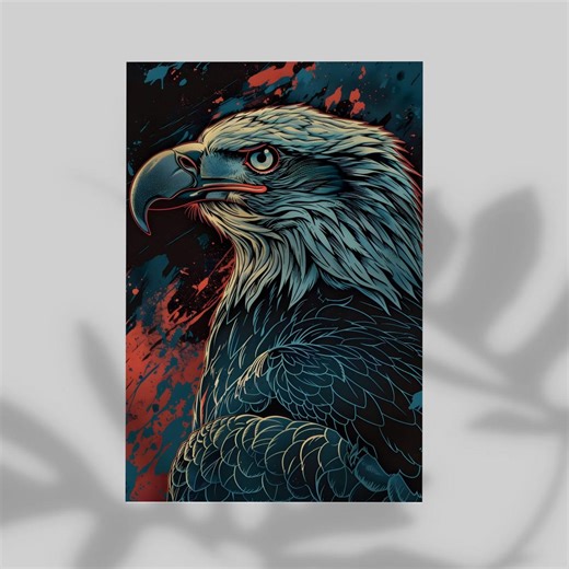 Bald Eagle Modern Art Style Poster, Wall Decor 4th of July Commemoration National Symbol Print, 250 Years of America Gift Modern Home Decor - Etsy