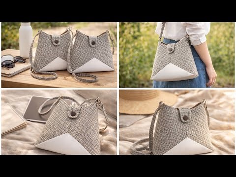 ⭕DIY🪡How to Sew a Unique Crossbody Bag with Three Hexagon Pieces | Simple Yet Professional! ✂️👜