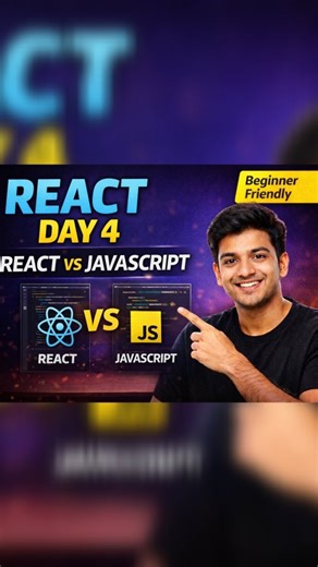 Java Full Stack Developer on Instagram: "React Day 4 ⚛️ React vs JavaScript ⚛️📜 Not a competition — different purposes, different power 💡 JavaScript builds the logic. React builds the UI on top of it. Learn the difference. Choose the right tool 🚀 📌 Follow @codingknowledge #ReactVsJavaScript #ReactJS #JavaScript #FrontendDevelopment #WebDev #LearnReact"