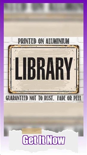 Library - Metal Sign