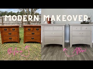 MODERN FURNITURE FLIP with Alkyd Enamel Paint! // DIY Furniture Makeover // Spraying Furniture