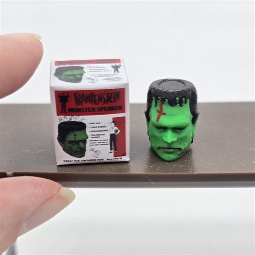 1:12 Scale Miniature Frankenstein Head Monster Speaker 3D Print Mini With Handmade Box - Etsy Canada