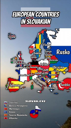 European countries in Slovakian 🇸🇰 #CapCut #geography #geographymap #europe #map #xyzbca #slovakian #language #🇸🇰 #countries #flags #slovakiamapper #trending #fy #fyp #foryou