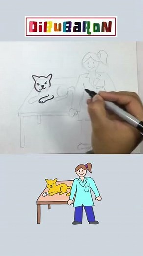 Dibujando una veterinaria | Dibujos faciles