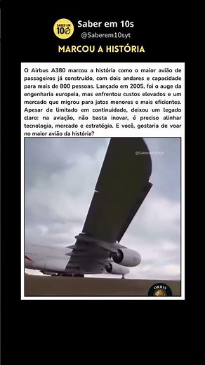 O maior avião de passageiros da história #curiosidades