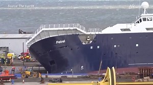 Crazy footage of ship tipping over