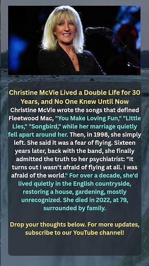 Christine McVie Lived a Double Life for 30 Years, and No One Knew Until Now