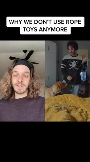 #remix with houseofhighlights on Tik Tok. I for sure thought they were pulling that string from the depths of that dog’s digestive tract lol 🐾😭 #thebkpets #ropetoys #dog | The BK Pets