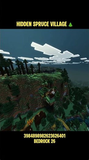 🌲 HIDDEN SPRUCE VILLAGE Seed | Rare Minecraft Bedrock 26 Taiga Spawn #minecraft