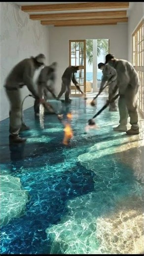 A beach… right inside your kitchen. 🌊 #epoxy #resinart #diy