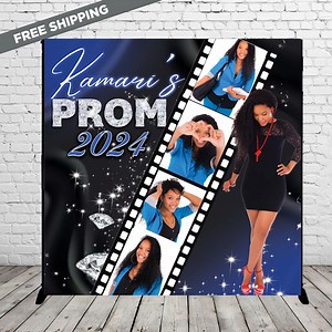 Prom Step and Repeat, Prom Backdrop, Blue and Silver, Photo Step and Repeat, Graduation Backdrop, Photo Backdrop, Grad Step and Repeat, Blue - Etsy