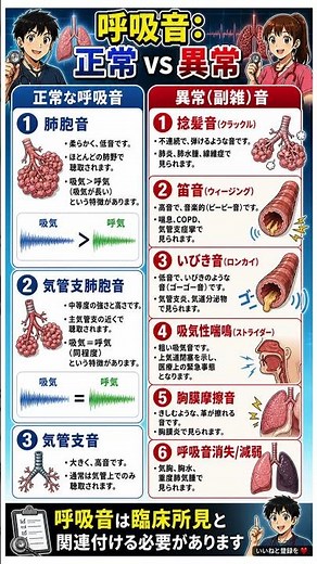 【【保存版】その音、大丈夫？😱 呼吸音の「正常 vs 異常」徹底解説】