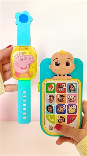 Fun Learning Peppa pig watch& Cocomelon Microphone! #shortsfeed #cute #phone #unboxing #asmr #peppa
