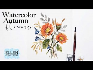 Watercolor Autumn Floral tutorial