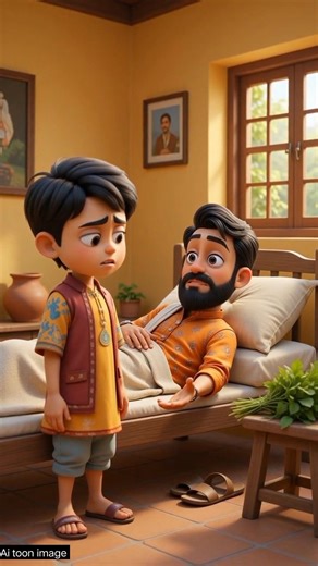 Ai toon image # cartoon video ছোট্ট একটা গ্রামের গল্প ছেলে এবং বাবা new Cartoon video 2026 Ai video