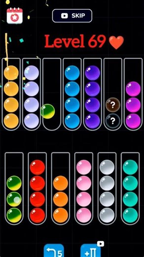 Color Sorting solution /Level 69/ Ball Sort Puzzle Fun Gameplay #shorts #gaming #gameplay #virlshort