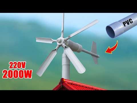 Endless FREE Electricity😱! I made my own mini PVC Windmill at home from PVC drainage pipe!