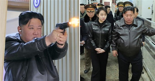 Kim Jong Un and his daughter test guns at a shooting range during a visit to a military factory