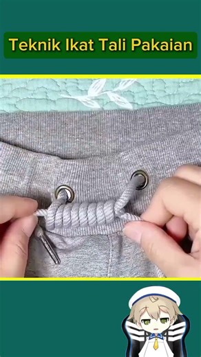 Simpul Tali Hoodie Model Spiral?Gini Caranya! #tutorial #lifehacks #shorts #foryou #diy #trending