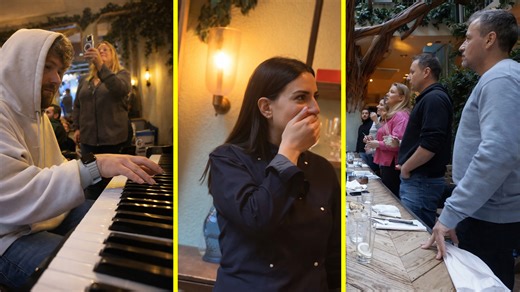 A whole opera group joins me in a restaurant