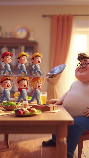 Tiny Heroes of the Dining Table: A Wholesome Cartoon Feast- bini