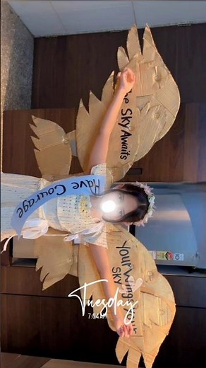 how to make movable cardboard wings / diy bird wings using cardboard