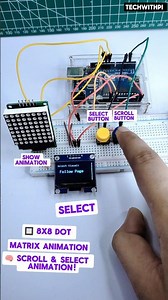 📟 DIY Arduino Project – Control LED Animations using Buttons 🎛️#Arduino 🔌#DotMatrix 💡#OLEDdisplay 📟