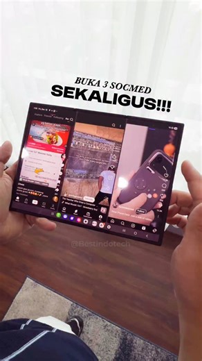 Malvin Nathaniel on Instagram: "Tablet rasa brosur 🙃 Mode tablet bisa 3 apps sekaligus dan interface langsung berubah otomatis jadi One UI 8 tablet (+ multiple desktop)"