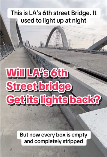 The Sixth Street Viaduct, also known as the Sixth Street Bridge, is a viaduct bridge that connects 6th Street in the Arts District in Downtown Los Angeles with Whittier Boulevard in the Boyle Heights neighborhood. The Sixth Street Viaduct spans the Los Angeles River, the Santa Ana Freeway and the Golden State Freeway, as well as Metrolink, Amtrak and Union Pacific railroad tracks and several local streets. #explorepage✨ #explorer #hiddengems #didyouknow #adventure
