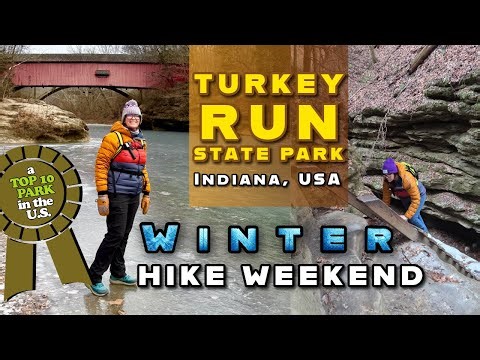 Winter Hiking Turkey Run State Park Indiana | Trail 3, Ravines, Ladders & Covered Bridge