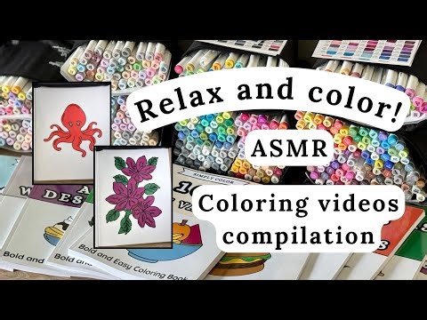 ASMR marker sounds | ASMR coloring compilations | Relaxing coloring videos 😊