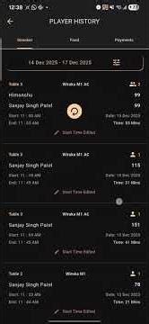 How to check Player History | Club Sync India - Snooker POS App Tutorial