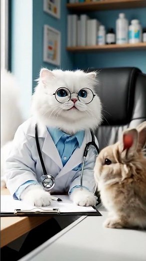 Cute Cat Helps Injured Animals | Cat as a Doctor | Heartwarming Story