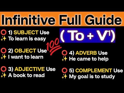🌟 Infinitive ➜ Subject → Object → Adj → Adv → Complement (Full Guide)