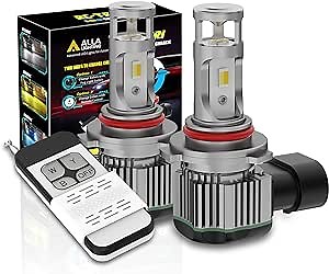 Alla Lighting Newest 9140 9145 H10 LED Switchback Fog Lights Bulbs w/Remote Control, 6K White/3K Yellow/8K Blue 3-Color Easy Switch, Xtreme Super Bright