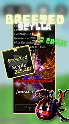 BREEZED SCYLLA 8% CHANCE!!! |FISCH COMEBACK!! |#roblox #fisch #theforge