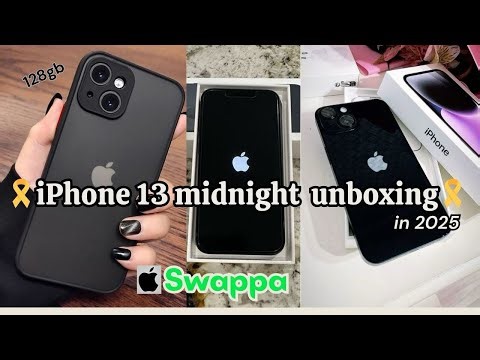 iPhone 13 (midnight) 2025 Unboxing from SWAPPA + accessories, set-up, camera test & more