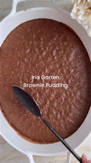 This brownie pudding is so good, you’ll be making it on repeat! #inagarten #dessert #chocolate #fooddolls | Food Dolls