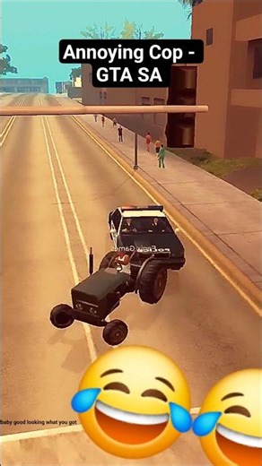 CJ + Tractor + Angry Cop = CHAOS 🚓 (GTA SA meme) #shorts #gtasa