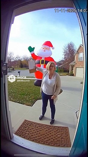 Karen’s on another HOA mission — this time to complain about a giant inflatable Santa. 😤 But just as she starts quoting “section 4B,” Santa strikes back! 🎅💨💥 Caught on doorbell cam, her rant turns into chaos when the decoration suddenly explodes, sending her running in shock! 😂 🎄 Even Santa’s had enough of Karen this season. #SoraFunnyVideos #HOAKaren #DoorbellCam #ChristmasFails #InstantKarma | Sora Funny Videos